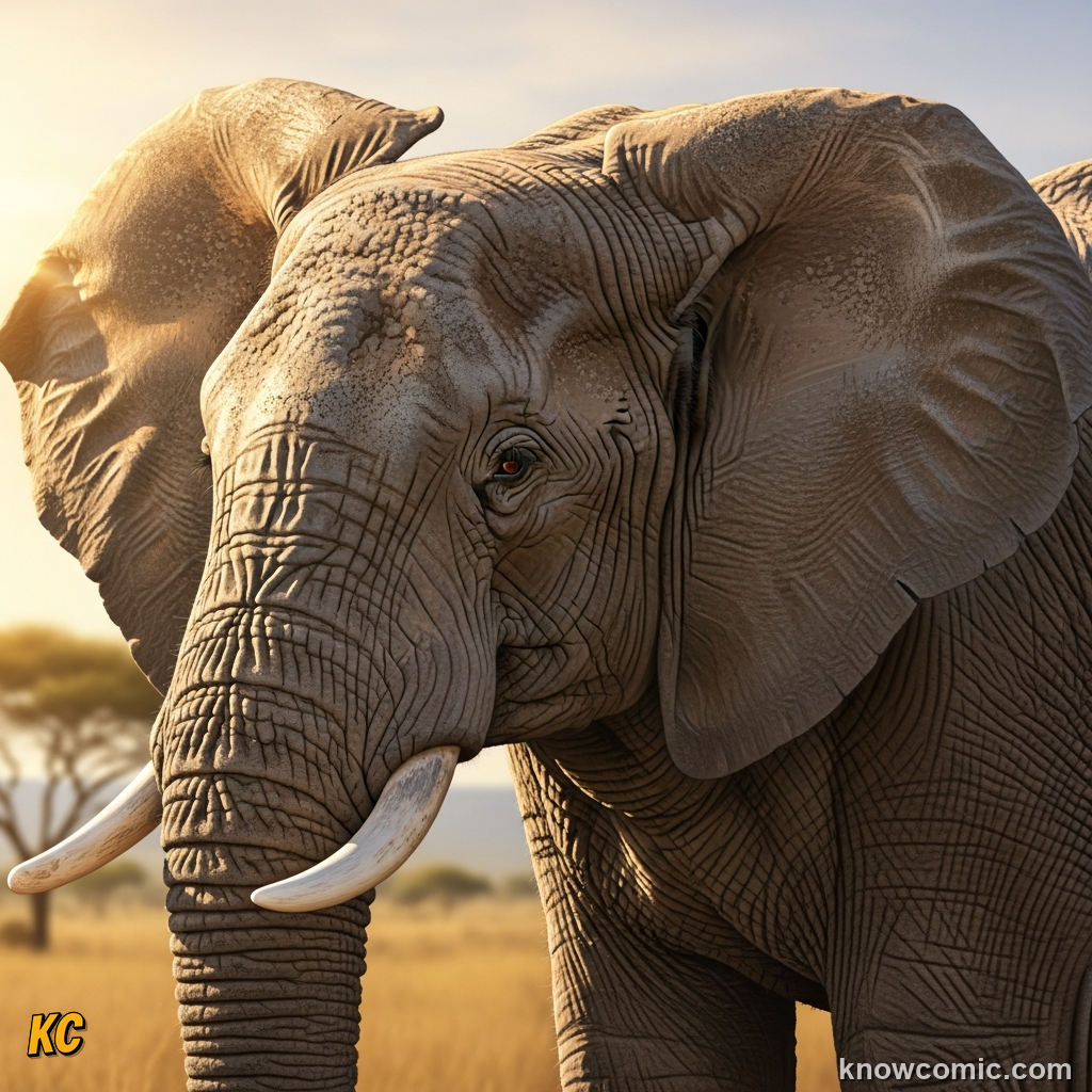 Elephant flapping large ears to detect distant infrasound and cool blood vessels