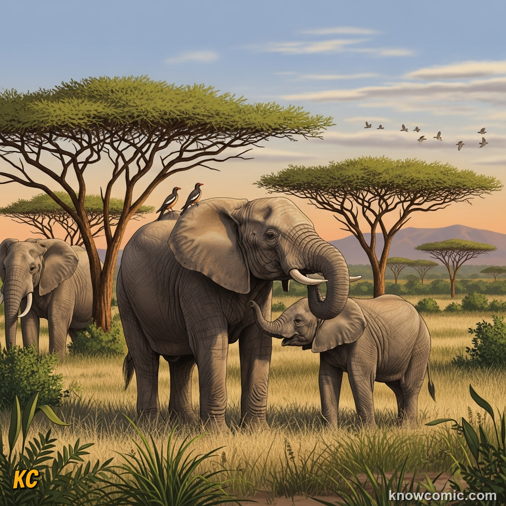 Elephant as keystone species reshaping habitat for other savanna animals