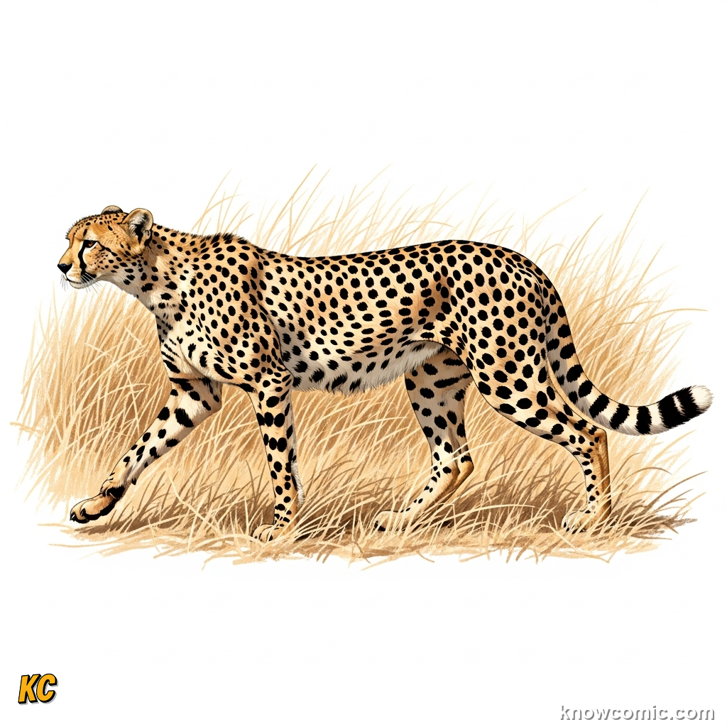 Lean cheetah body compared to heavier lion showing lightweight speed-optimised build