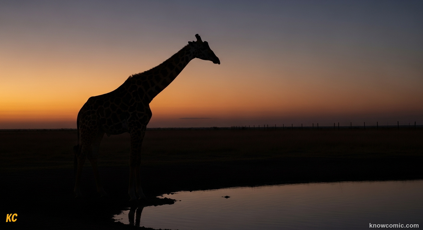 Giraffe in shrinking woodland habitat threatened by snares and habitat loss