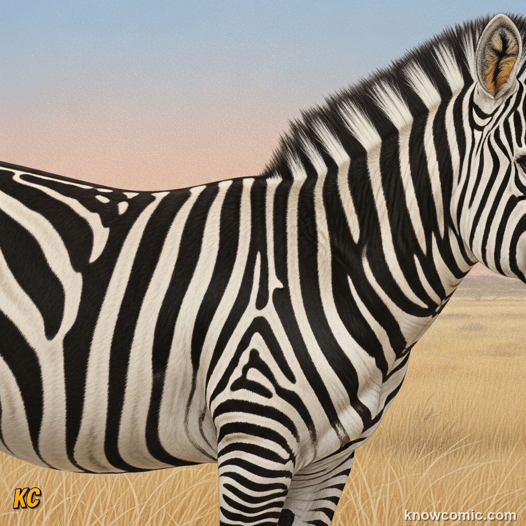 Thermal image showing black stripes absorbing heat and white stripes reflecting sunlight
