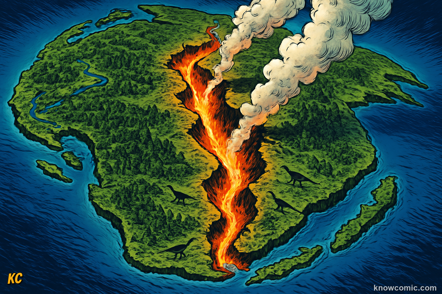 Pangaea beginning to split