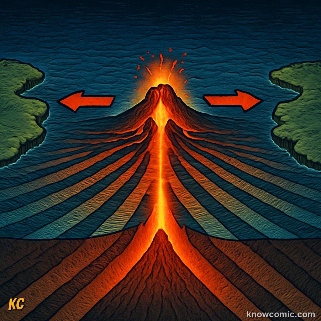 Seafloor spreading mechanism