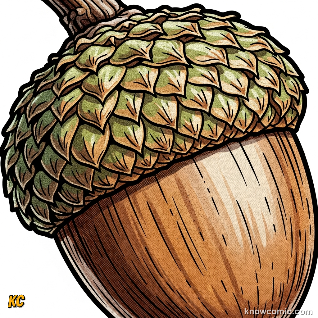Close-up comic illustration of a seed outer shell protecting the embryo inside