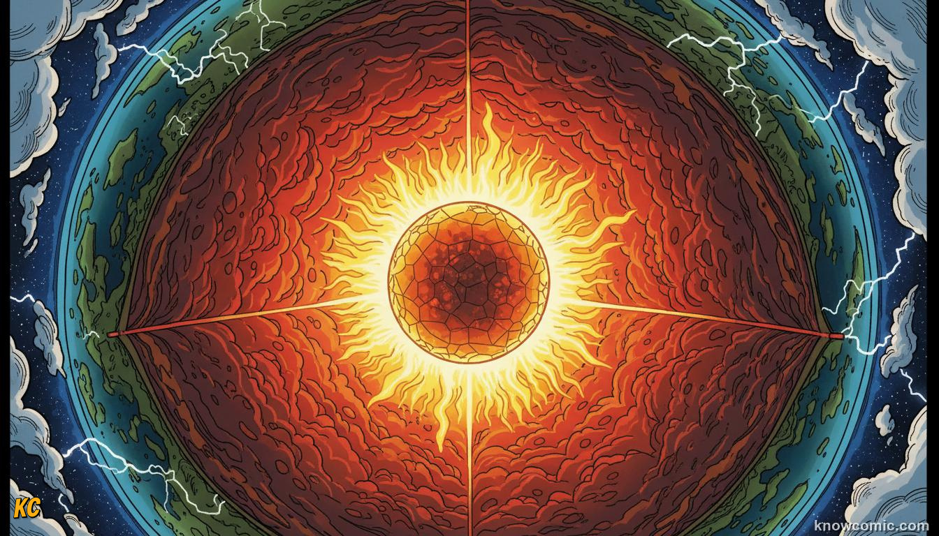 Solid inner core at centre of Earth under extreme pressure and heat