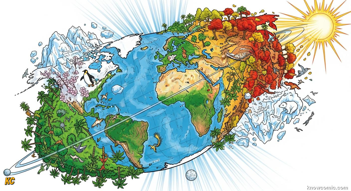 Climate zones map showing tropics temperate belt and polar regions by latitude
