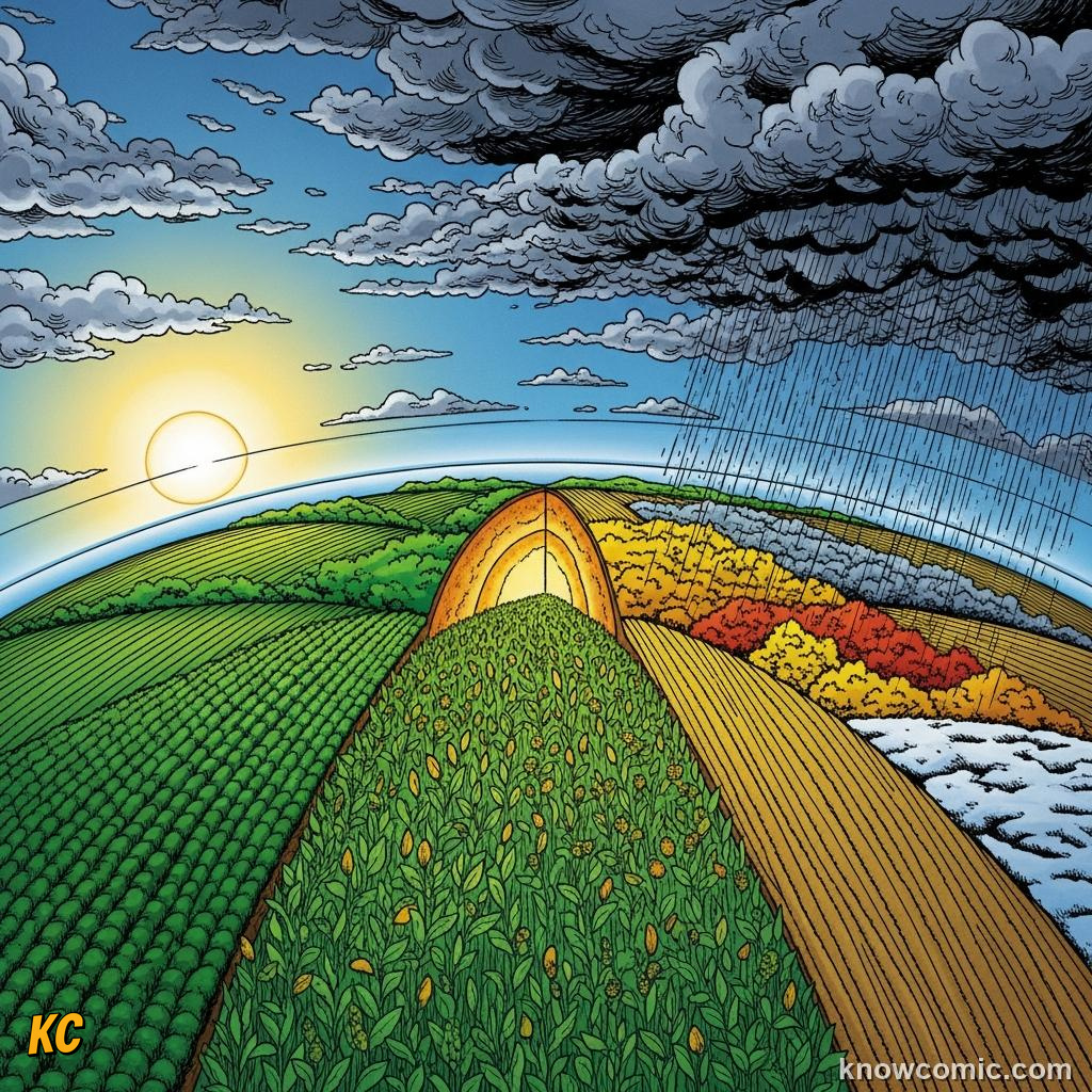 Temperate zone with variable storms and fertile agriculture lands