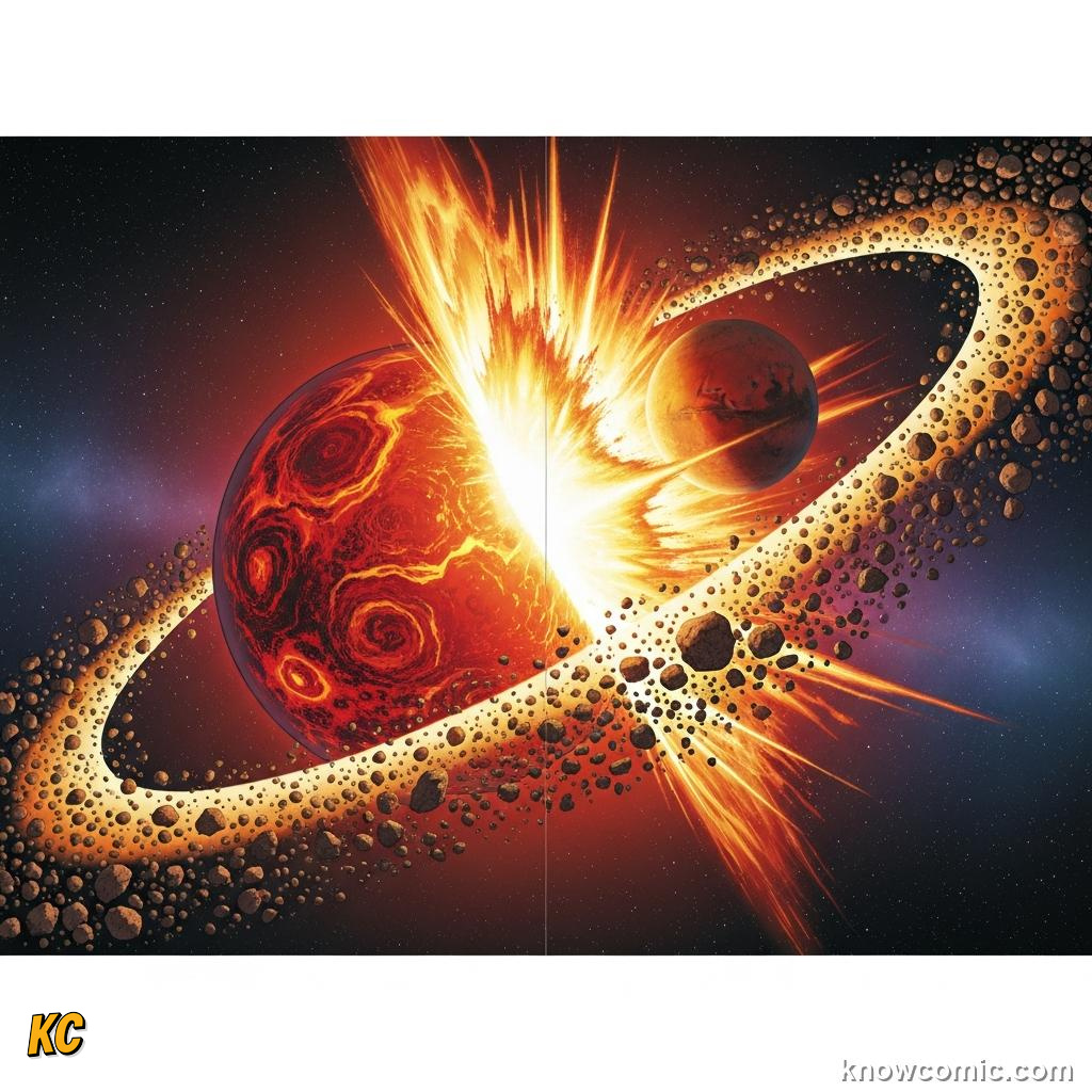 Giant impact hypothesis with debris ring forming the Moon long ago