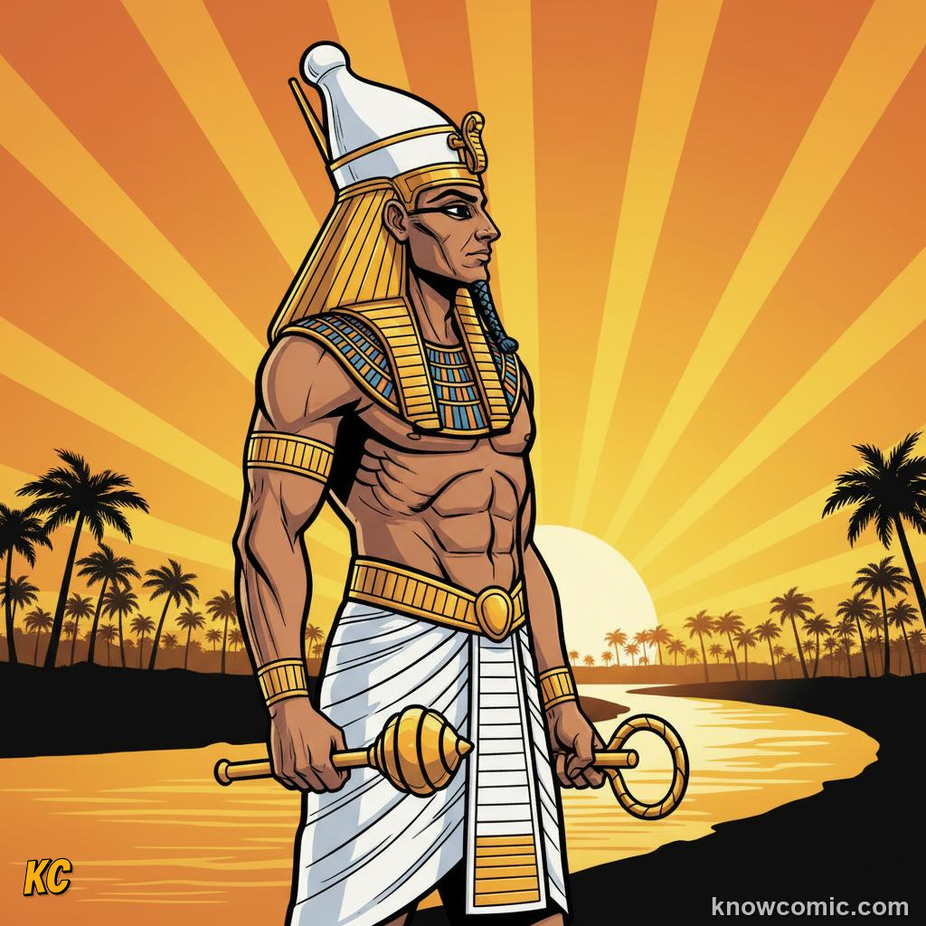King Narmer uniting Upper and Lower Egypt under the double crown in 3100 BCE