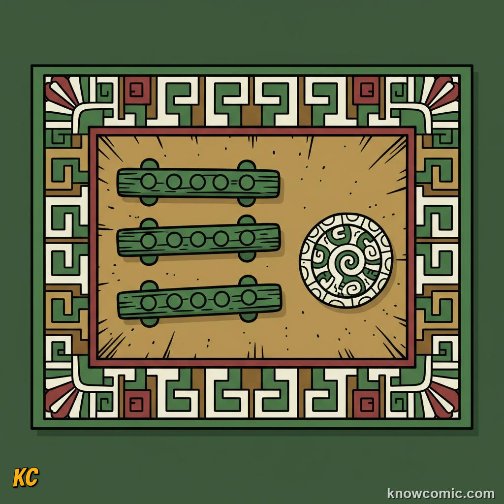 Maya bar and dot number system with the concept of zero written on stone