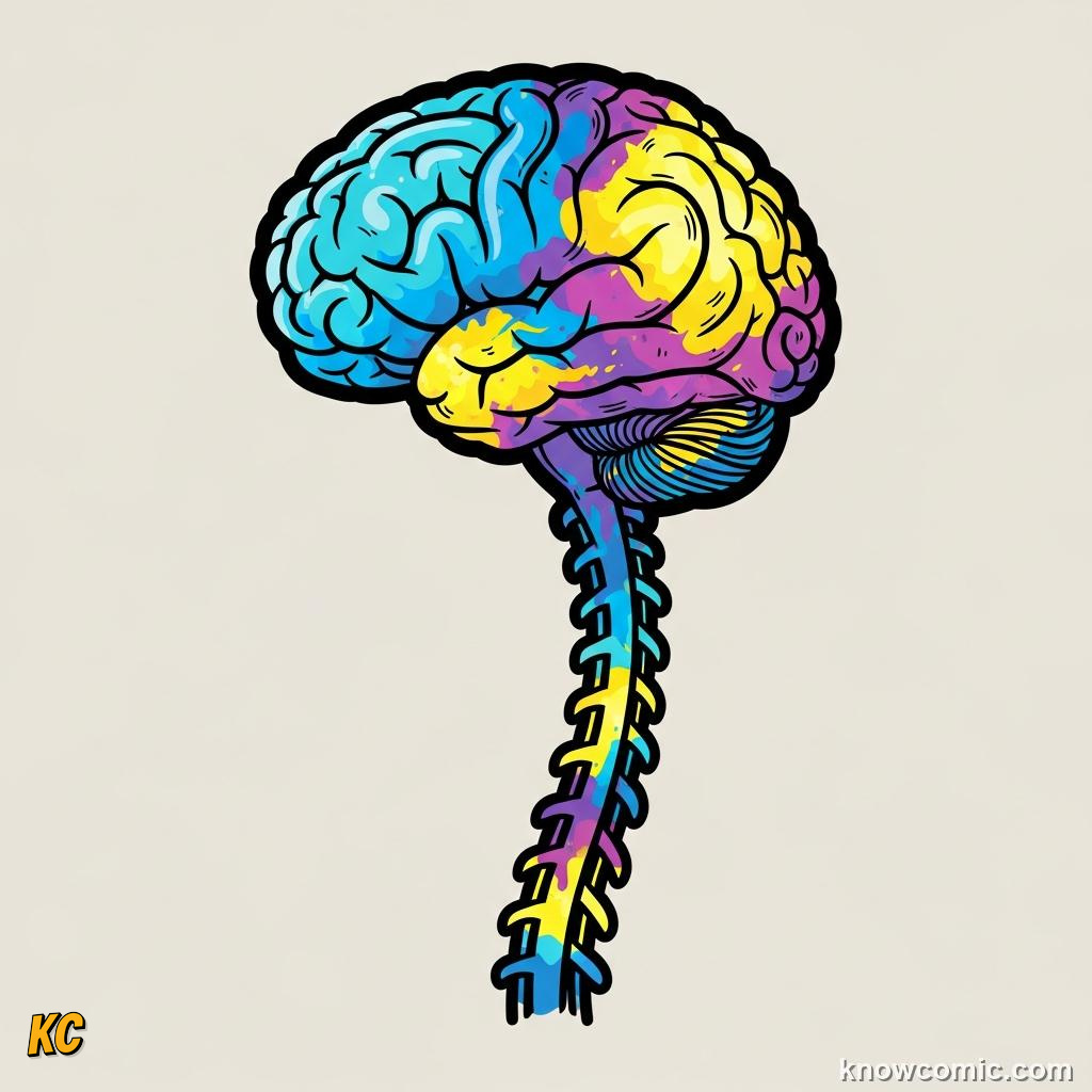 Central nervous system: brain and spinal cord forming the body's control highway