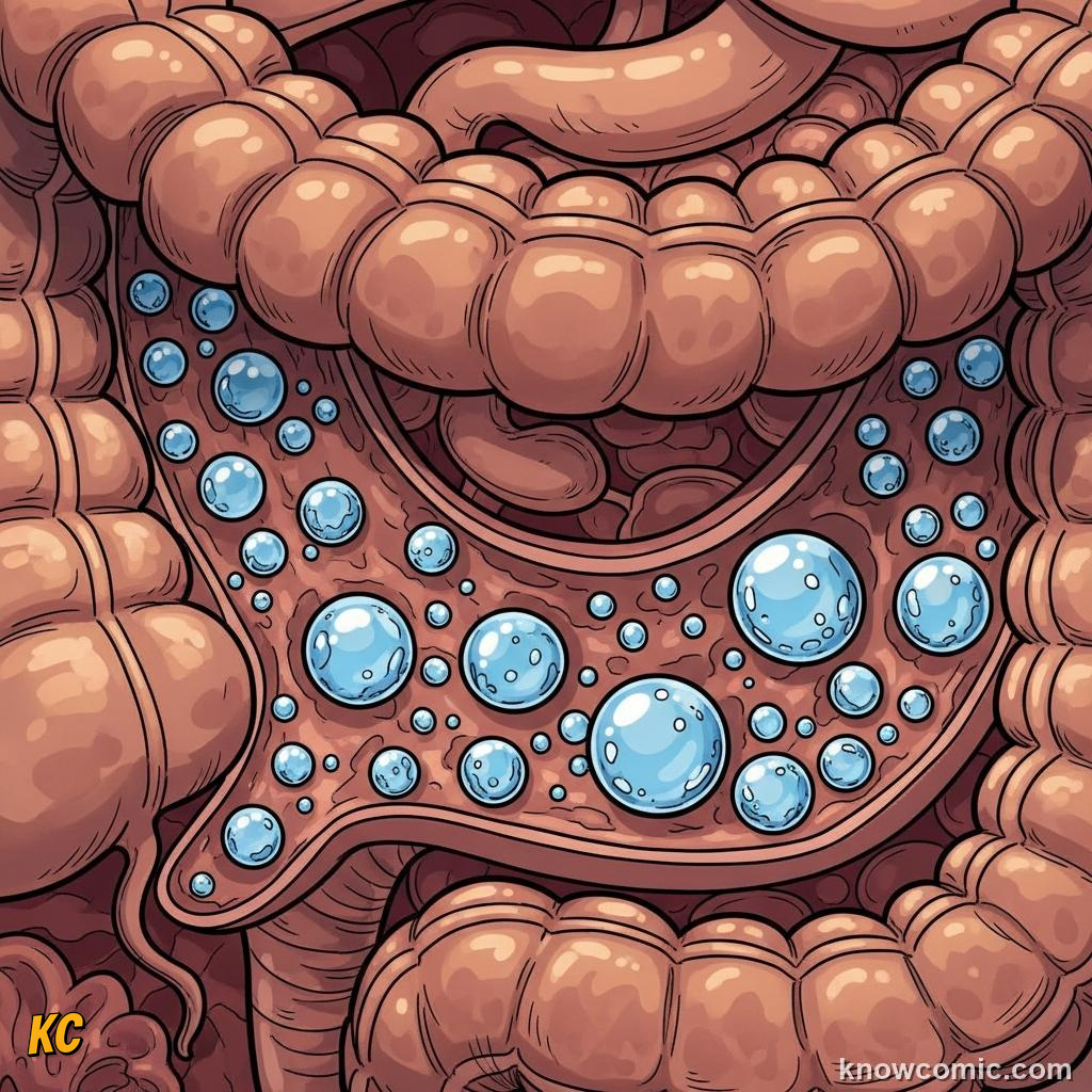 Colon compacting undigested material as water is reabsorbed