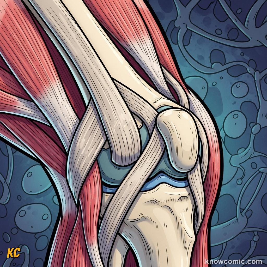 Ligaments: strong bands of tissue holding bones together at every joint