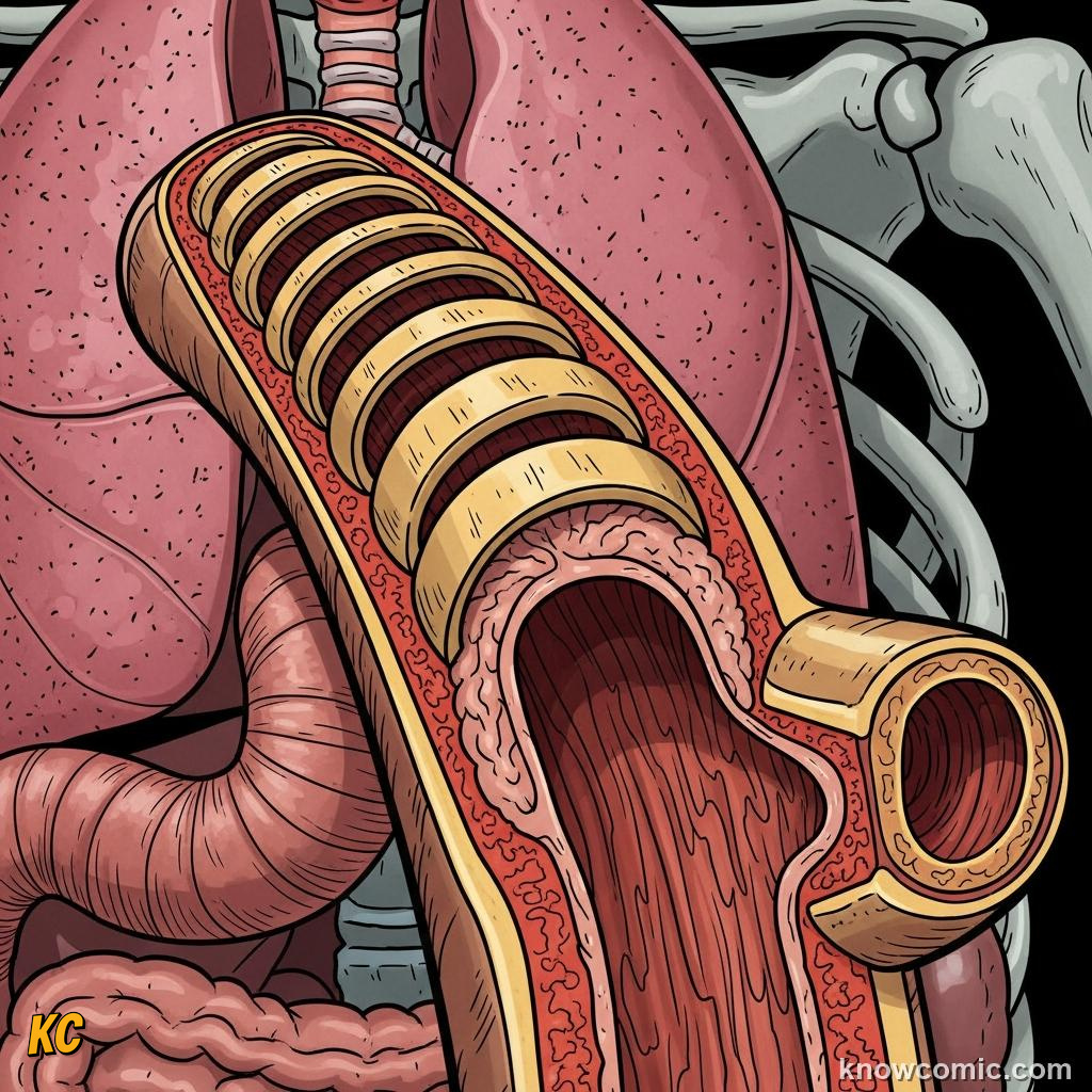 Cartilage rings keeping the trachea open and rigid as air flows through