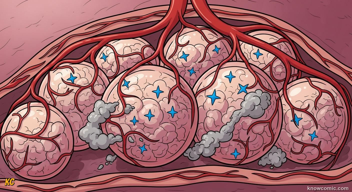 Alveoli: 600 million tiny air sacs providing vast surface area for gas exchange