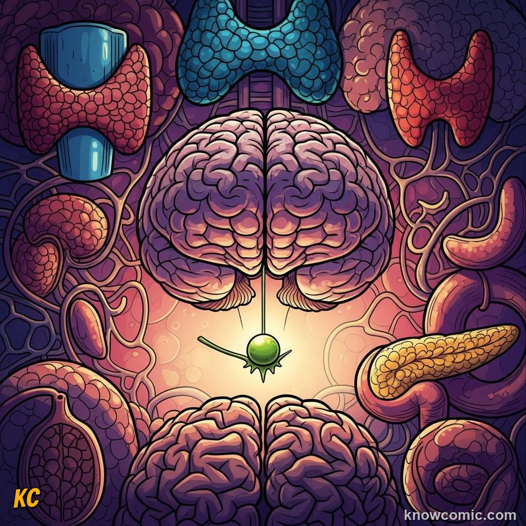 Pituitary gland: the master gland in the brain controlling all other hormone glands