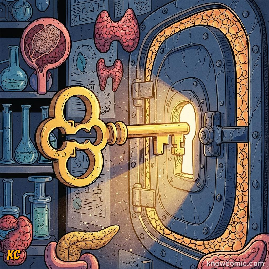 Hormone receptor lock-and-key: only the matching hormone fits each cell's receptor