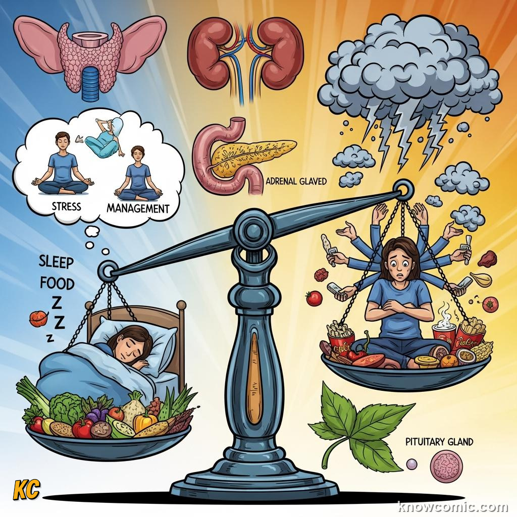 Endocrine health habits: consistent sleep schedule, exercise, diet, and reducing stress