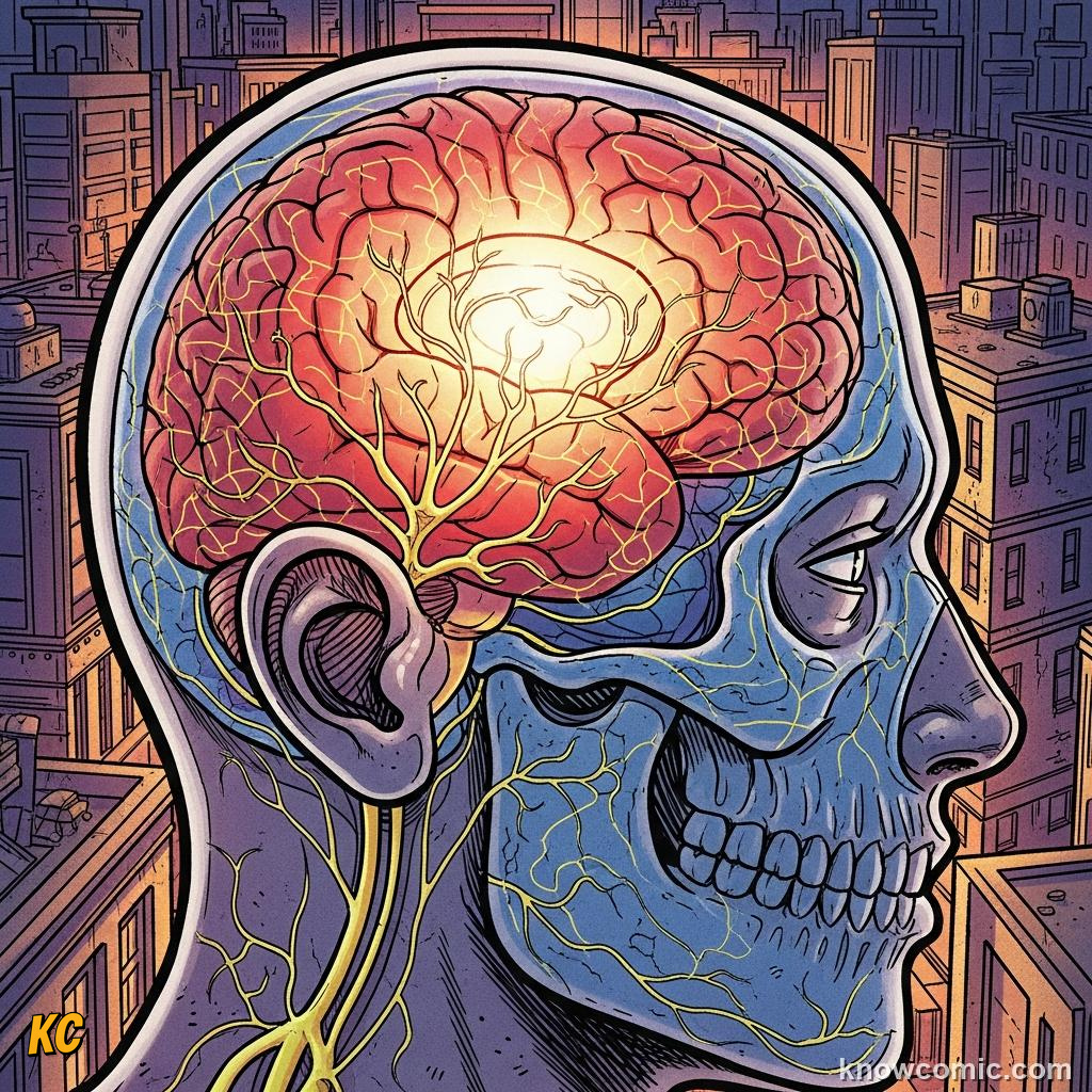 Frontal lobe controlling thinking, planning, decisions, personality, and speech