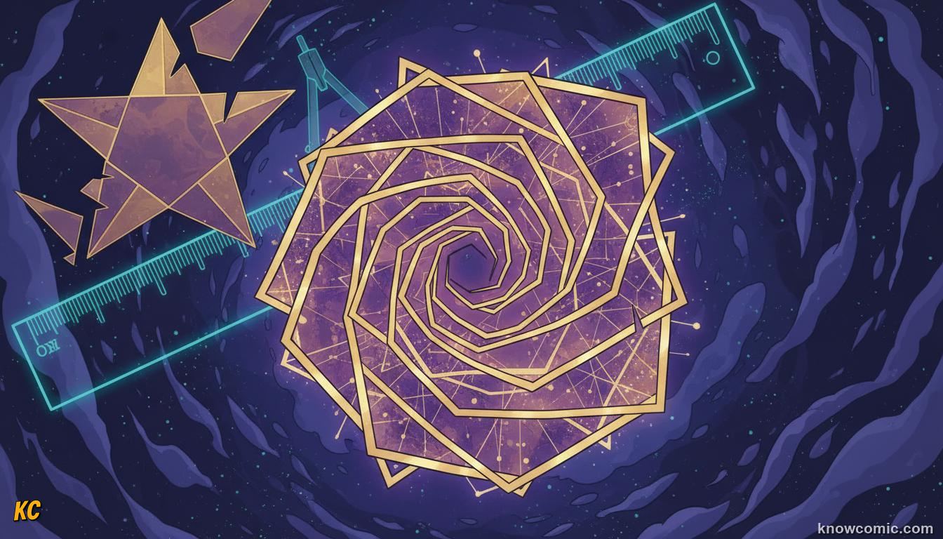 Golden rectangle divided into a square and smaller rectangle showing the phi ratio nesting forever