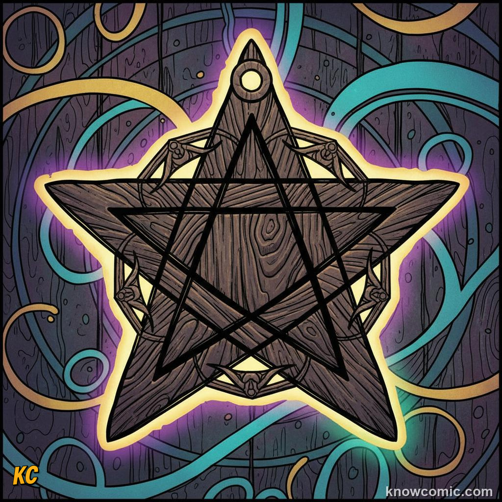 Five-pointed star pentagram with diagonal lines hiding the golden ratio in its segments
