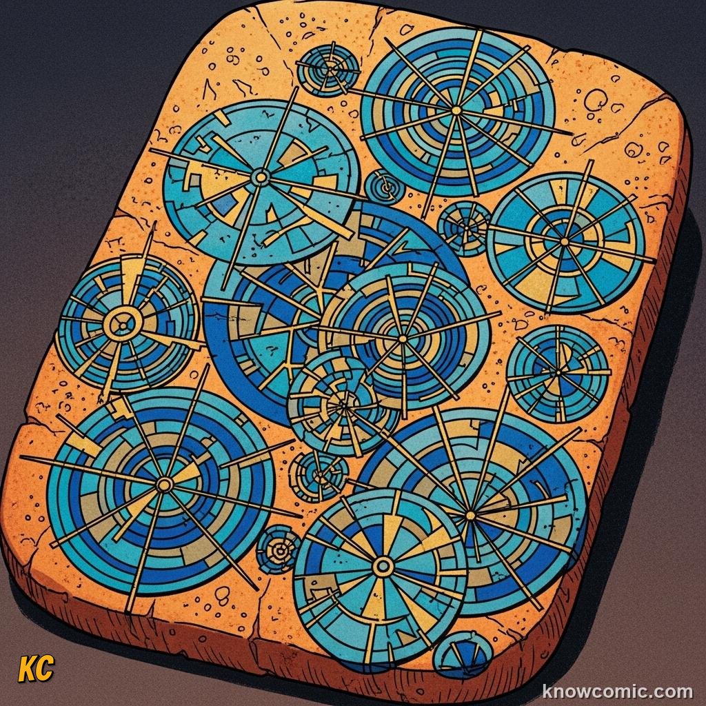 Ancient Babylonian clay tablet with a rough early approximation of the circle ratio written in cuneiform