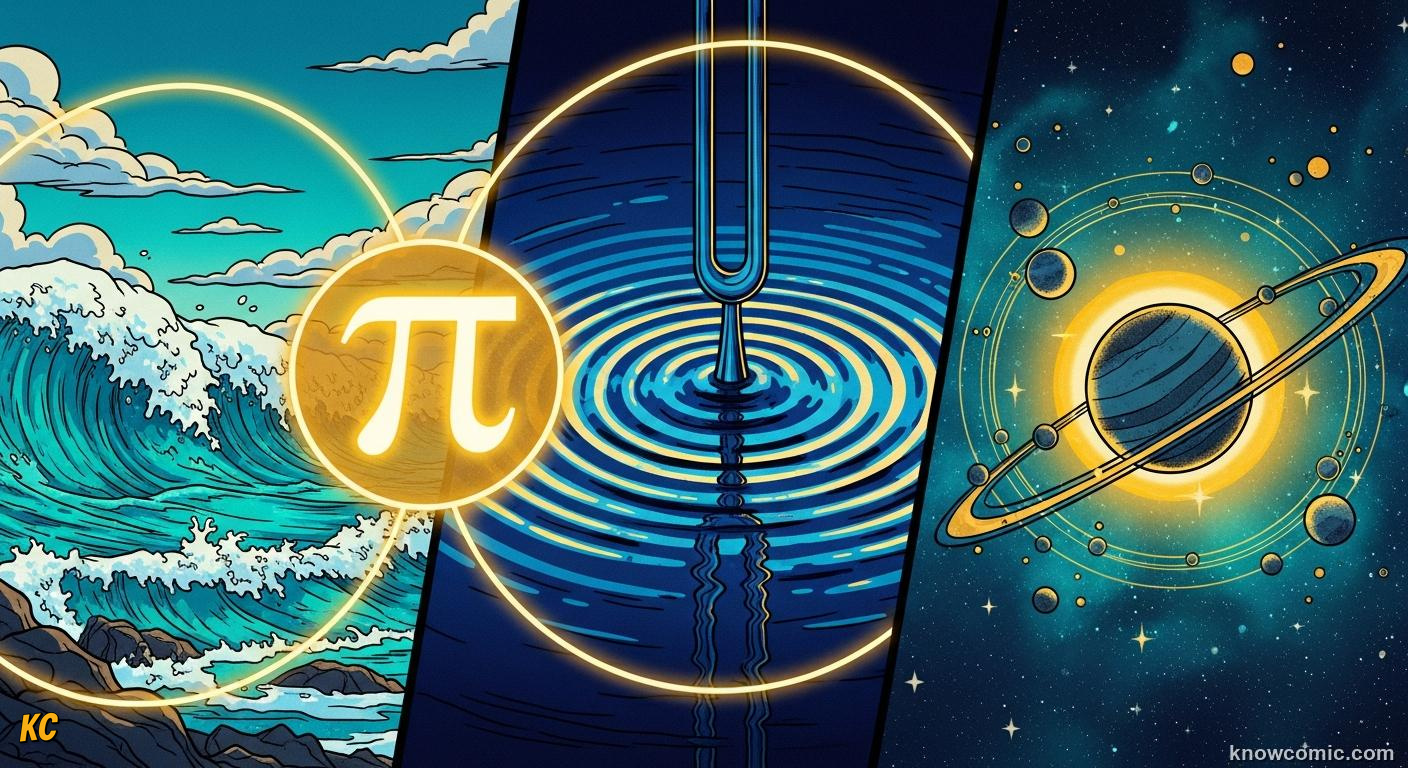 Water ripples, sound waves, and Euler identity formula all connected by pi in their equations