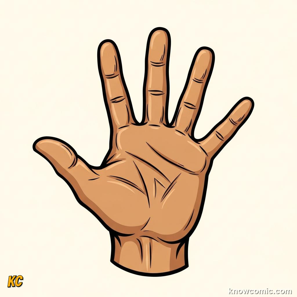 Human hand with five fingers illustrating early counting method