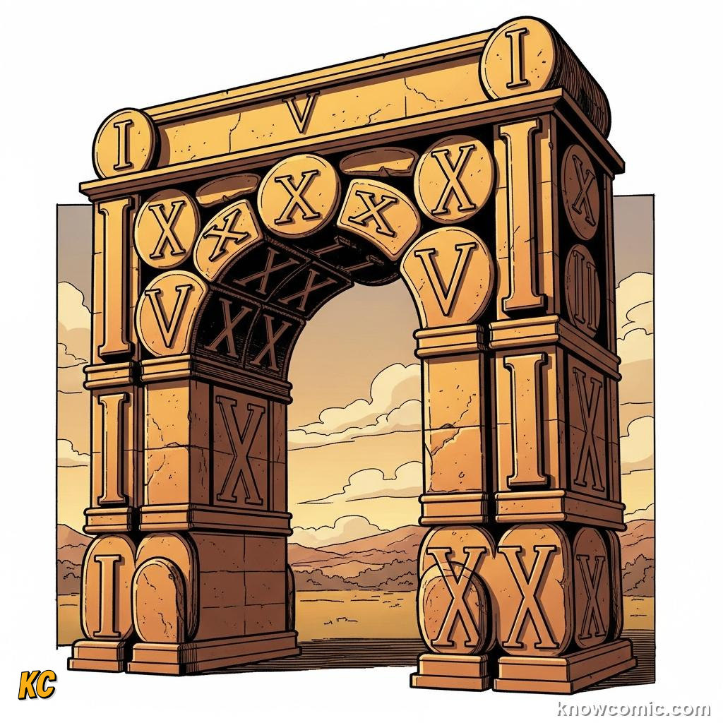 Stone tablet showing Roman numeral symbols carved in rows