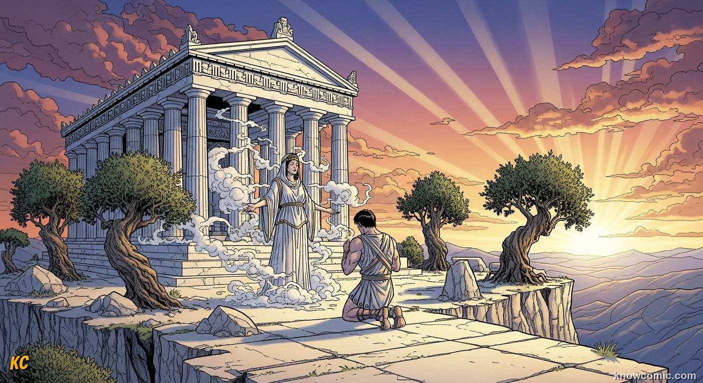 The Oracle at Delphi announcing Heracles must complete twelve labours