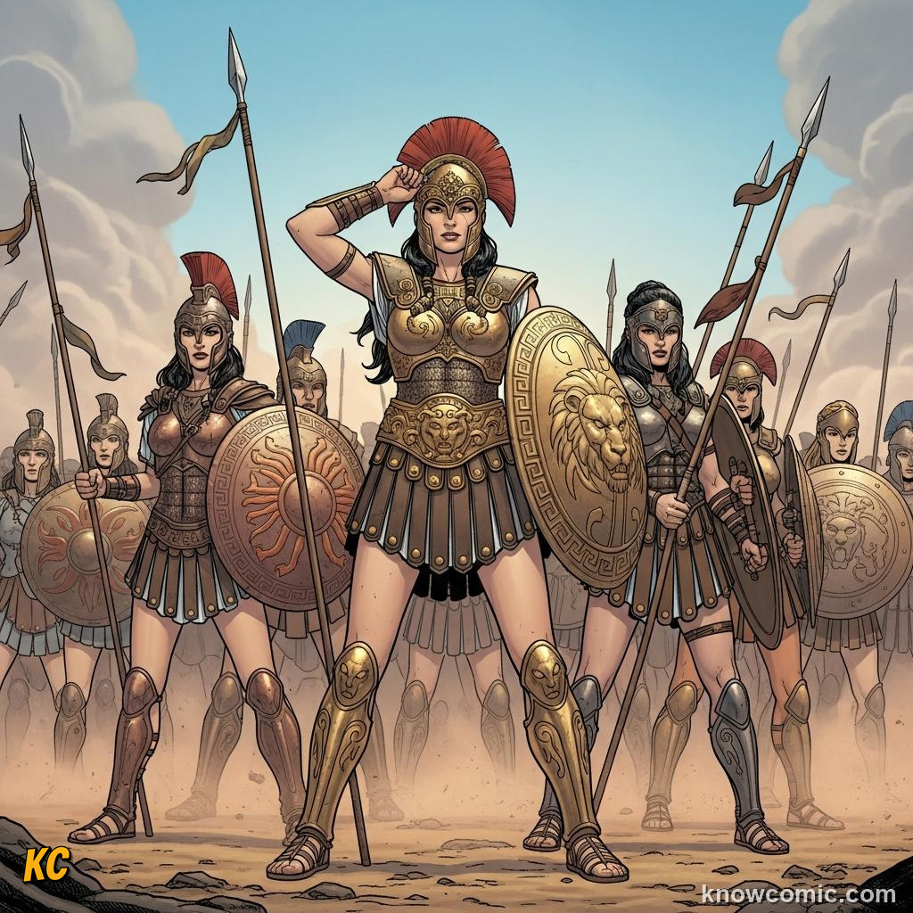 Heracles facing the Amazon queen Hippolyta to claim her belt