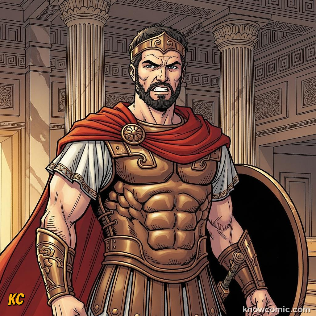 Menelaus the Spartan king filled with rage at the theft of Helen