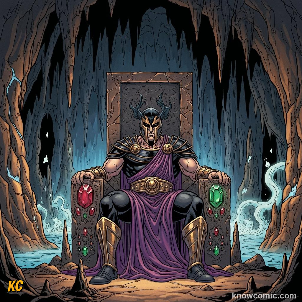Hades judging the shades of the dead in the underworld