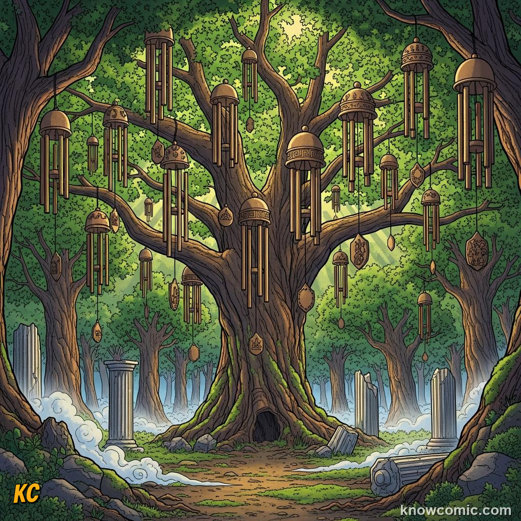 Priests listening to rustling oak leaves at the Dodona oracle