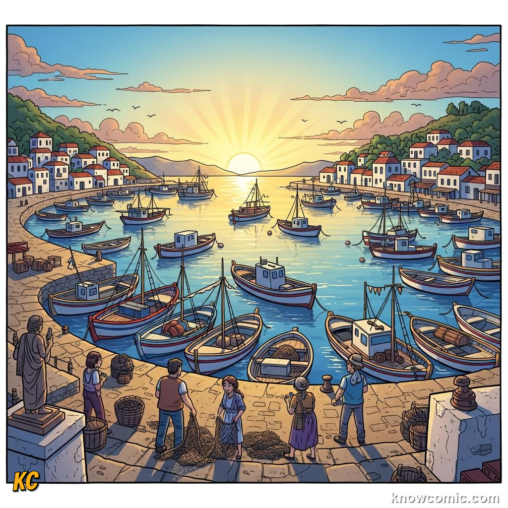 Fishermen on the island of Seriphos pulling the chest from the water