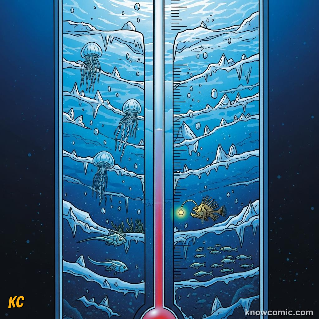 Near-freezing temperature in the deep ocean midnight zone approaching zero degrees
