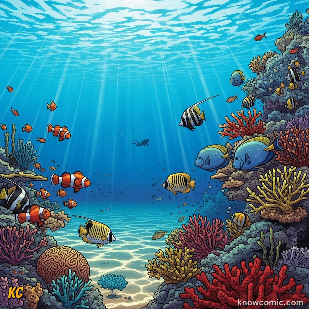 Clear tropical water allowing sunlight to reach and power coral tissue below