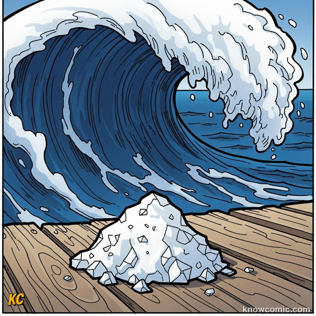 Salt crystals forming as seawater evaporates leaving its dissolved minerals behind