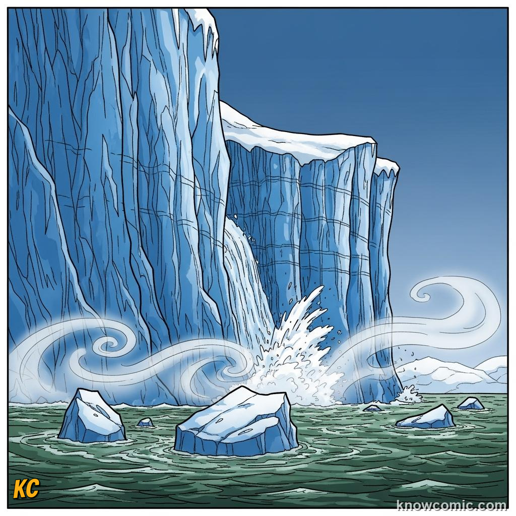 Polar ice caps locking away the largest share of Earth's total freshwater supply