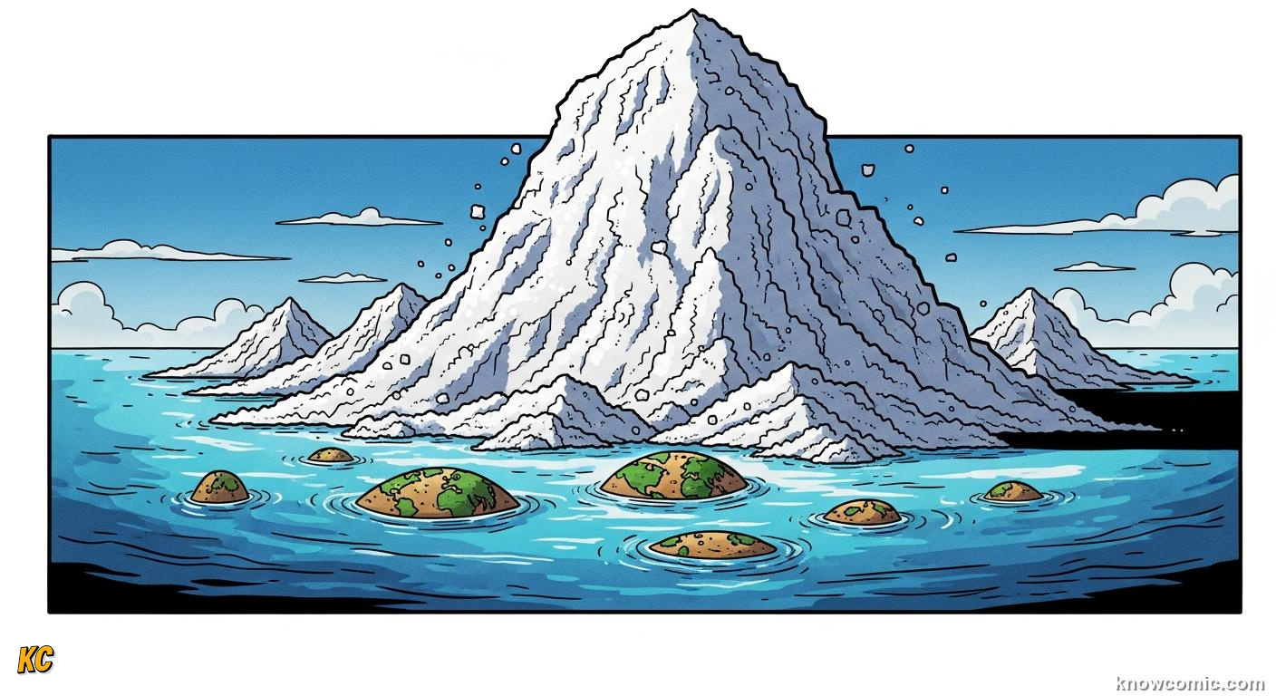 A vast layer of crystallized ocean salt spread across all land 150 metres deep in imagination