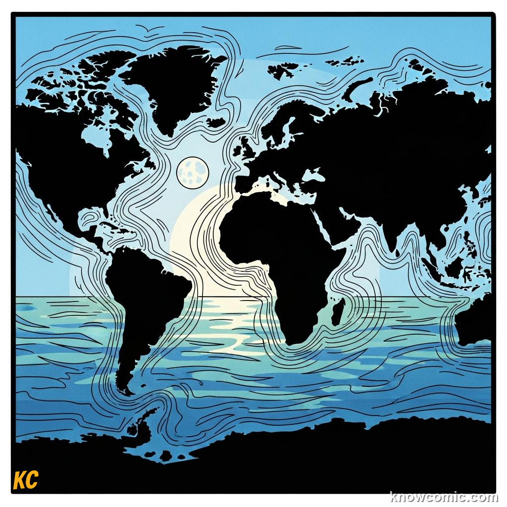 World map showing different coasts amplifying tides differently based on local basin shape