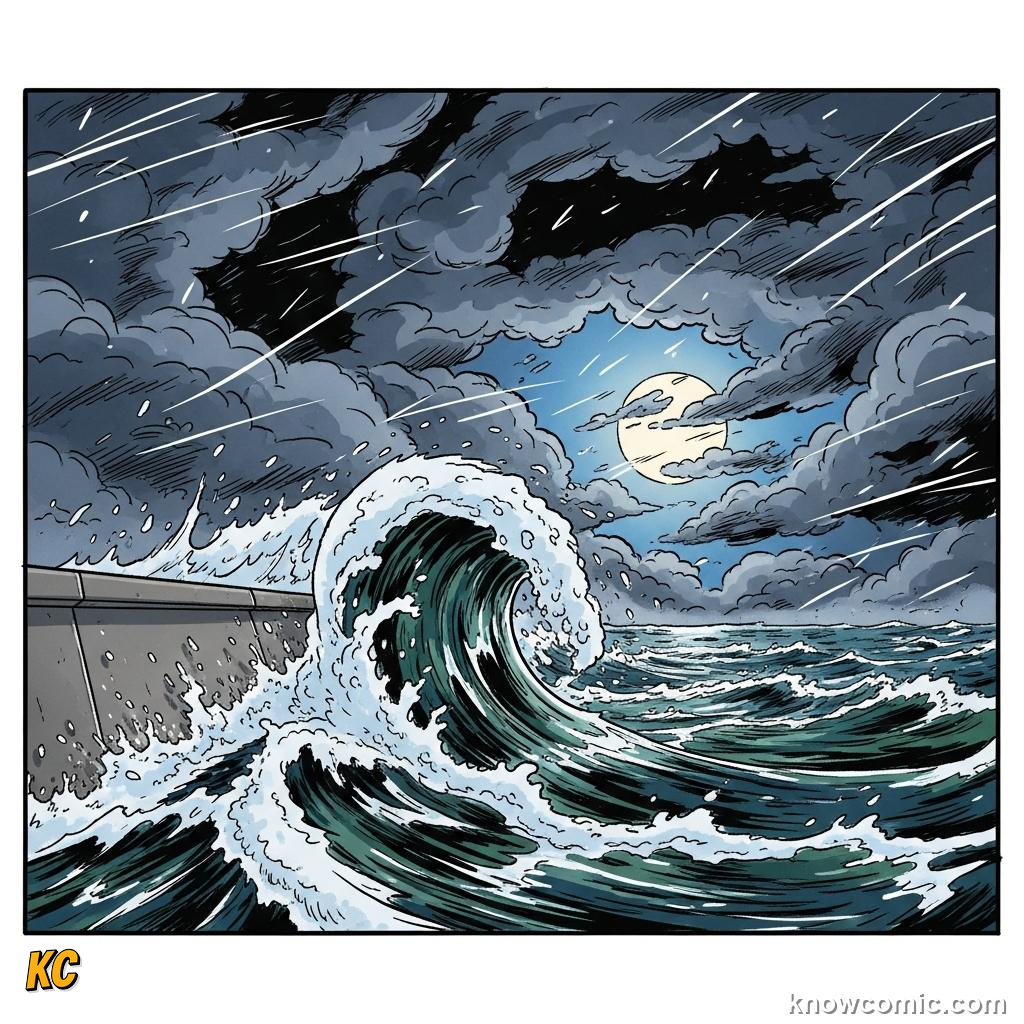 Storm surge showing low pressure lifting the sea surface above the normal astronomical tide