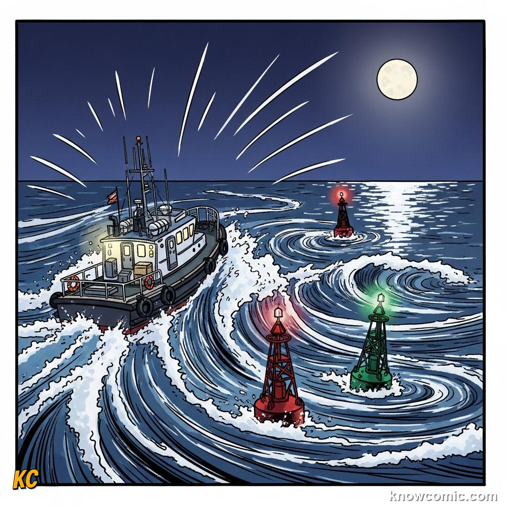 A tide table and Moon phase chart used by harbour pilots for planning safe bar crossings