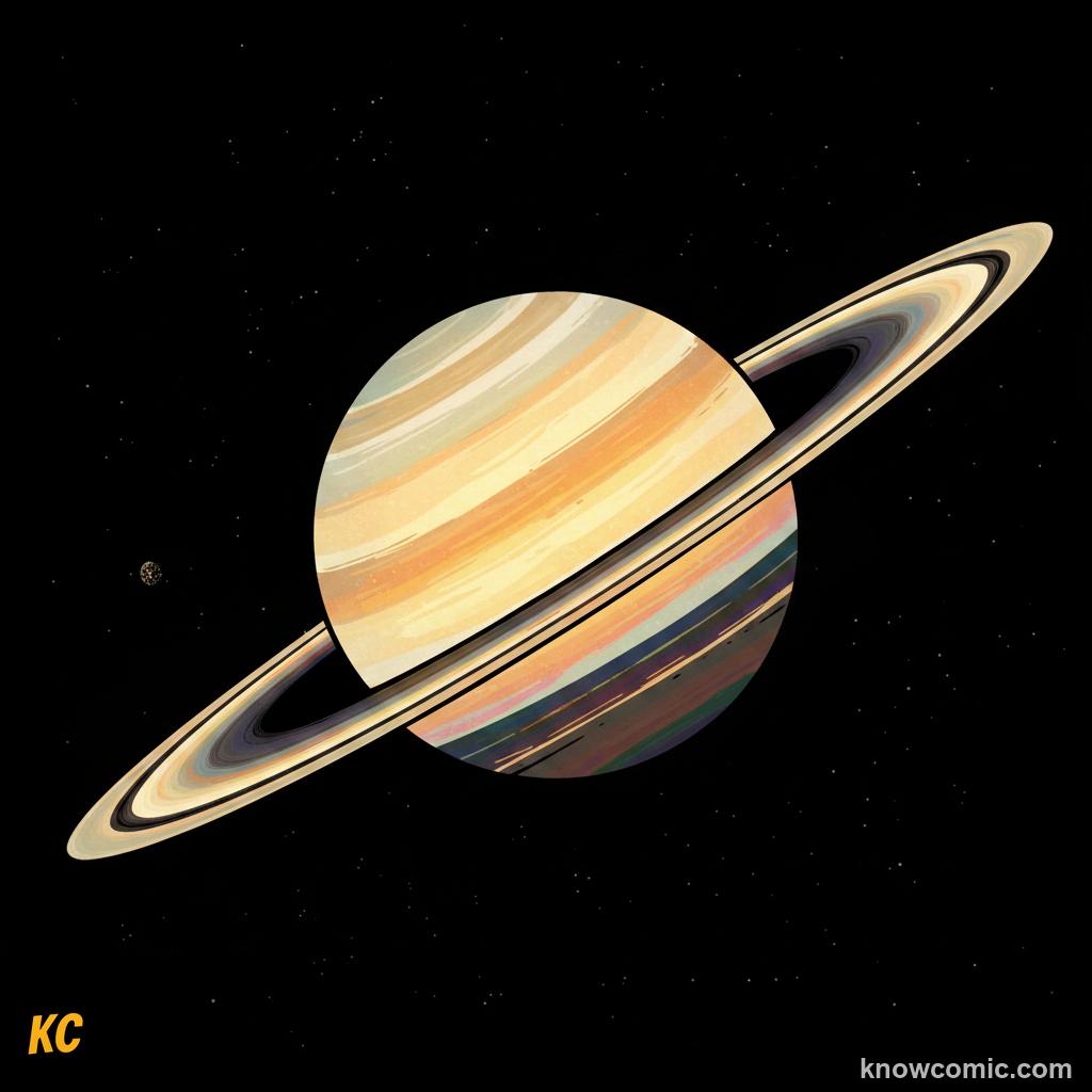 Saturn and its stunning rings made of billions of chunks of ice and rock stretching 282,000 km wide