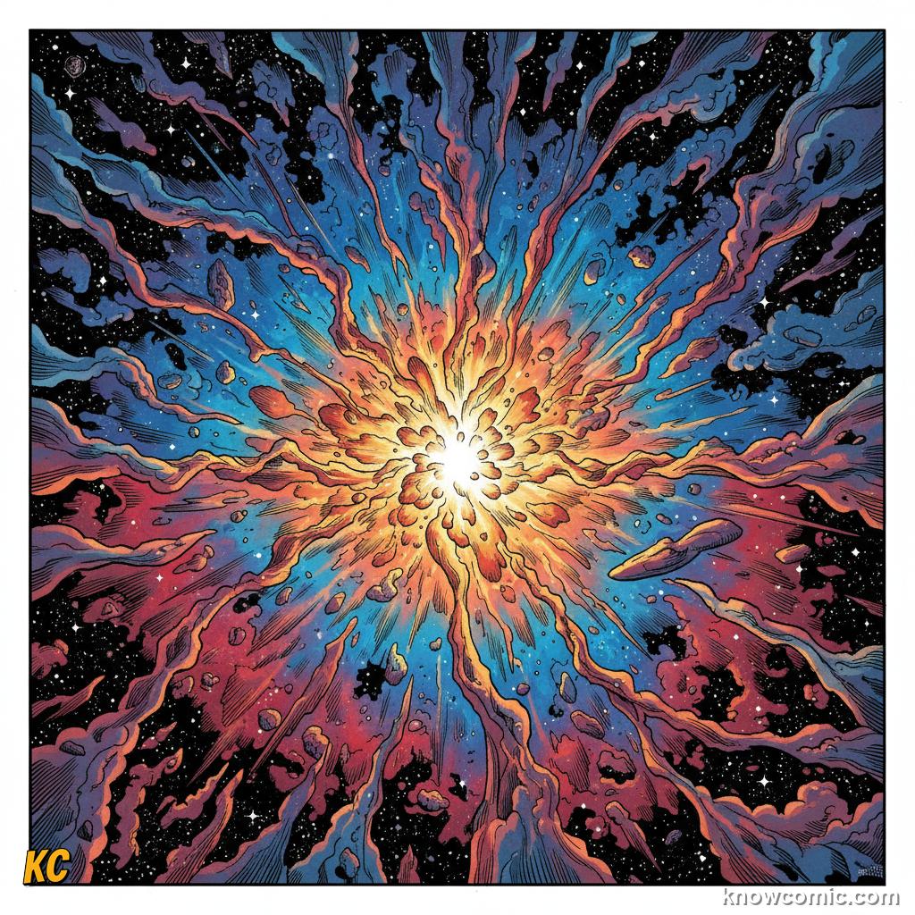 A swirling nebula cloud of gas being pulled inward by gravity