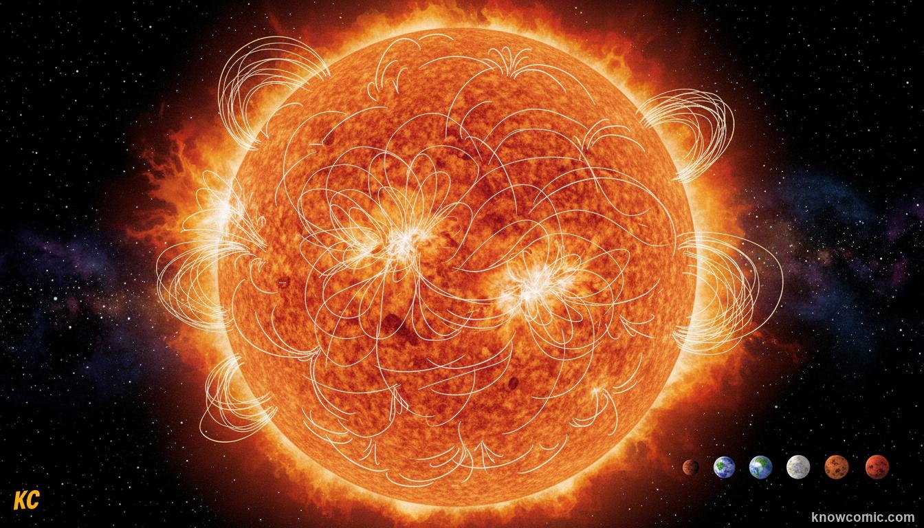 Size comparison: the enormous Sun next to tiny Earth — 1.3 million Earths would fit inside