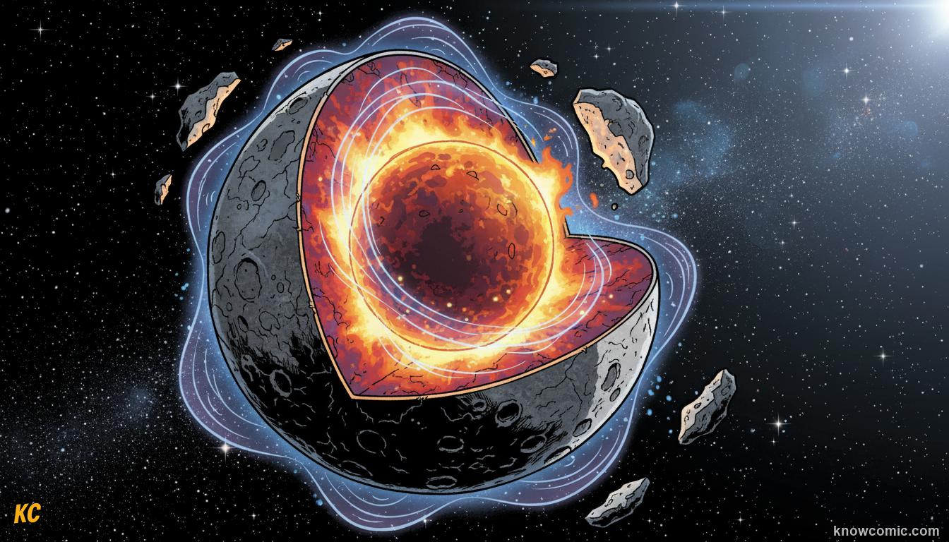 Mercury's internal structure with its enormous iron core making up most of the planet's interior