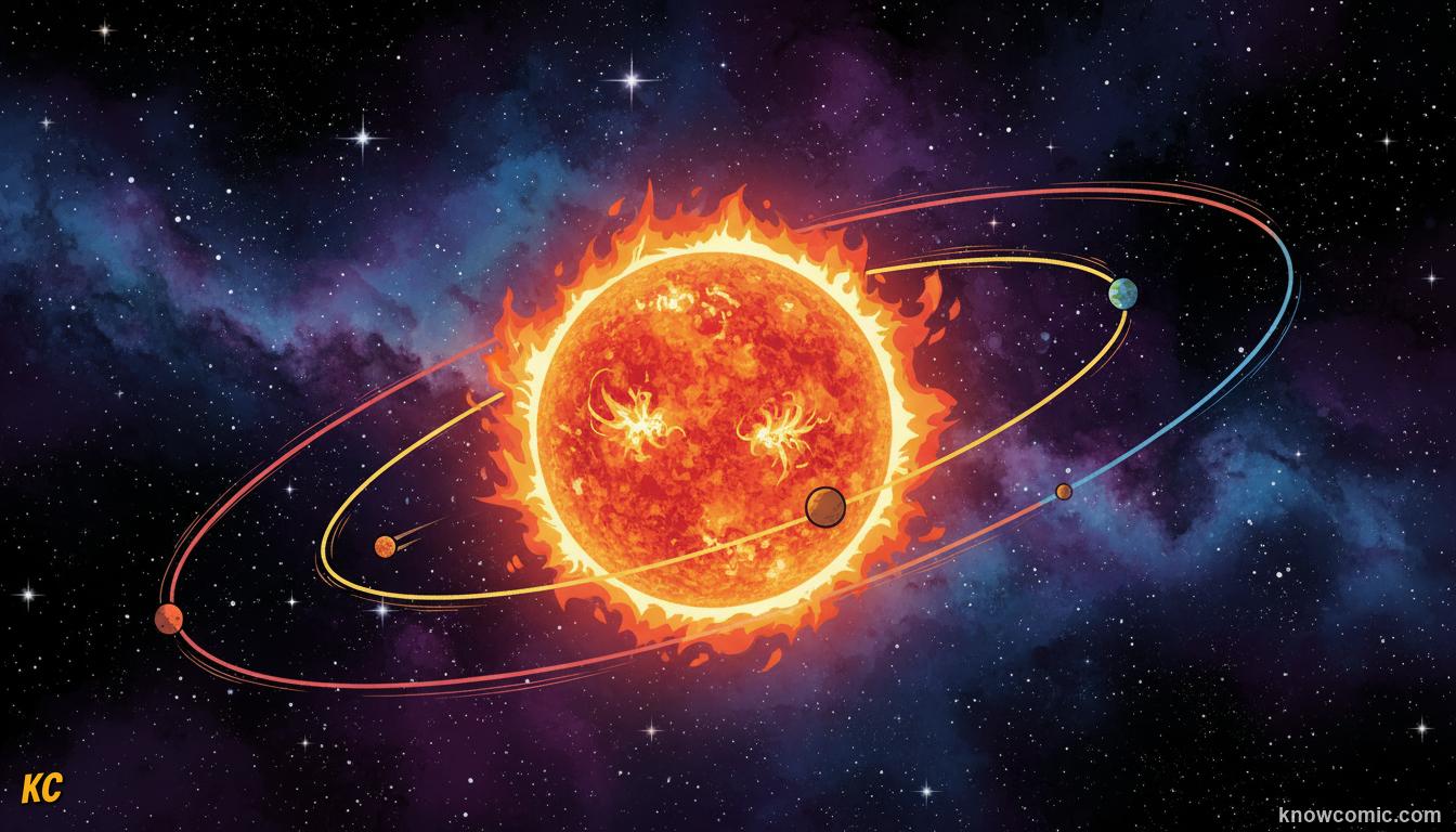 Mercury's elliptical orbit around the Sun — the fastest planet at 47 km per second