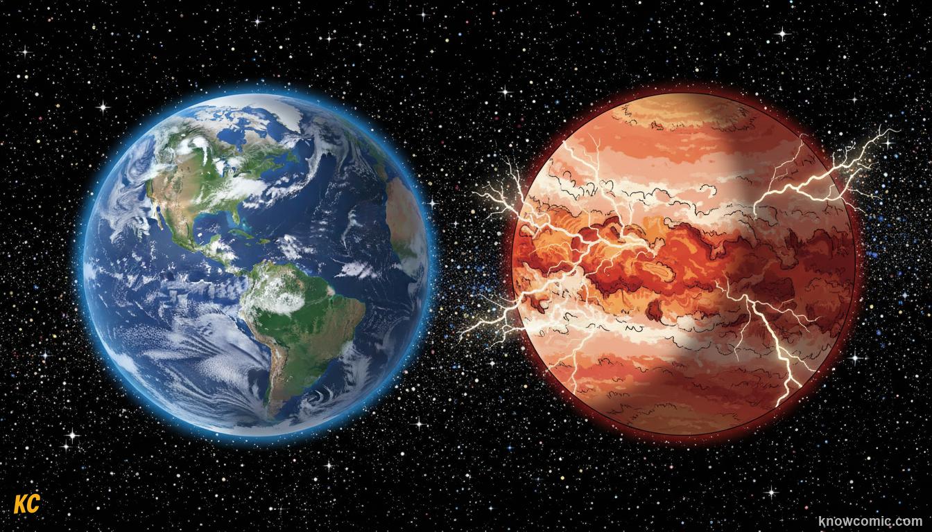 Venus compared to Earth: almost identical in size but turned into a scorched hellscape
