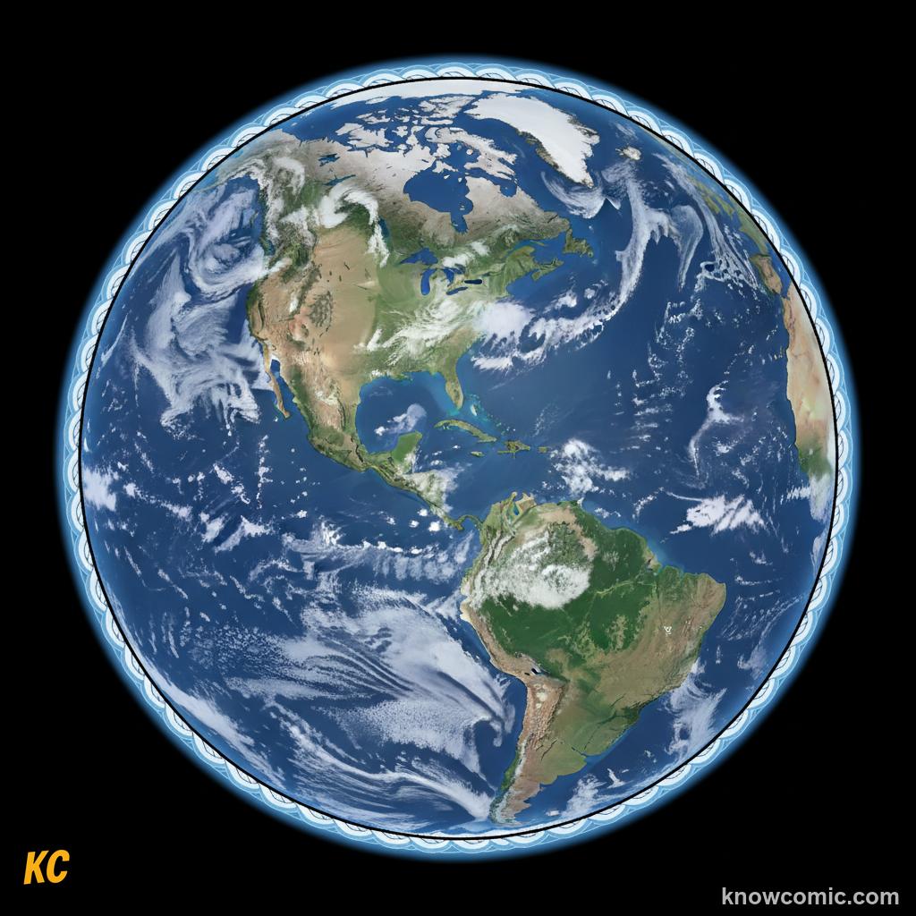 Earth size: 12,742 km in diameter, the perfect size to hold an atmosphere and support life